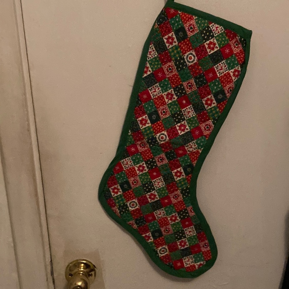 Green and Red Holiday Decor Stocking